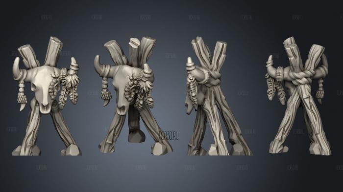 Pollygrim Skull Totem 3d stl for CNC