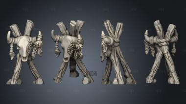 Pollygrim Skull Totem stl model for CNC