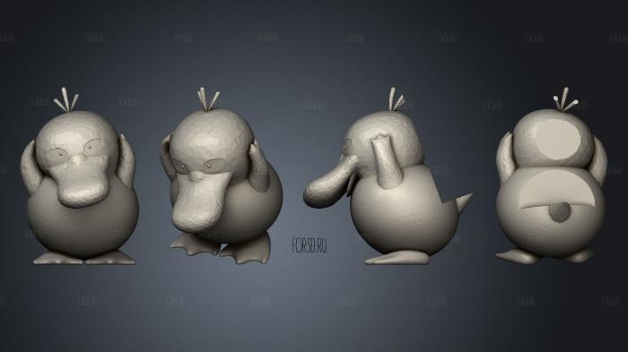 psyduck phone holder 3d stl for CNC