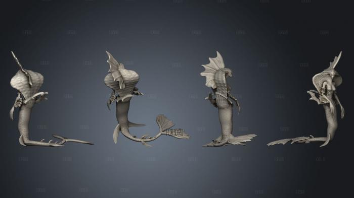 Requiem Merfolk F posea 02 3d stl for CNC