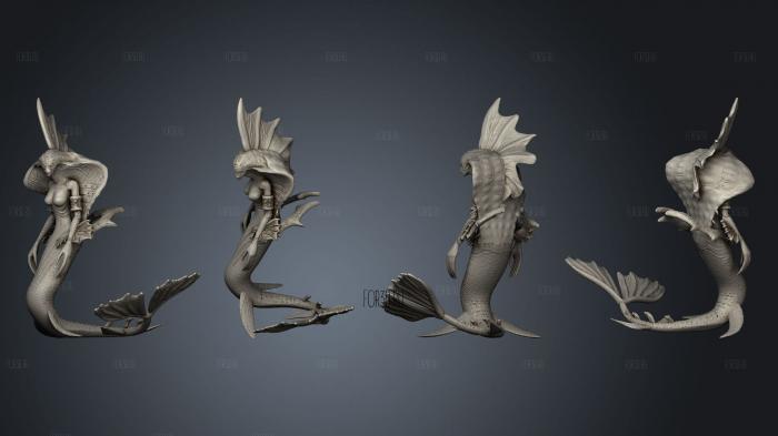 Requiem Merfolk F posea 03 3d stl for CNC