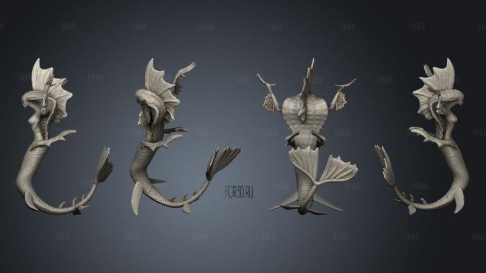 Requiem Merfolk F posea 06 3d stl for CNC