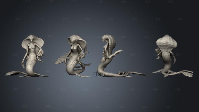 Requiem Merfolk F posed 01 3d stl for CNC