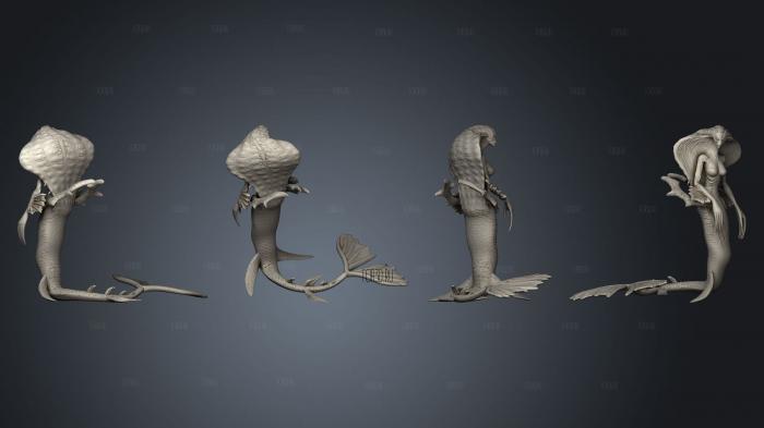 Requiem Merfolk F posed 02 3d stl for CNC