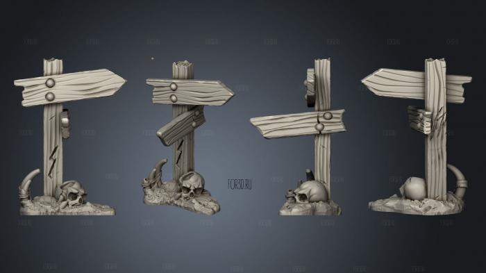 Sign Post 3d stl for CNC