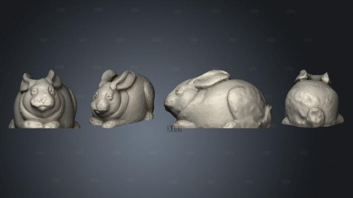 sTONE rabbit 3d stl for CNC