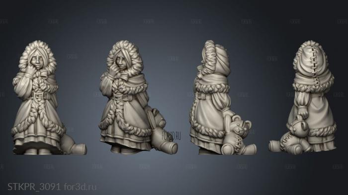 Advent Characters LITTLE GIRL 3d stl for CNC