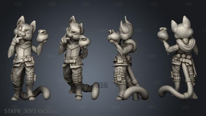 Adventure Cat Bard Rogue Cleric 3d stl for CNC