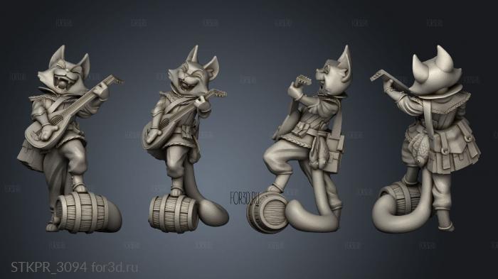 Adventure Cat Bard Rogue Cleric 3d stl for CNC