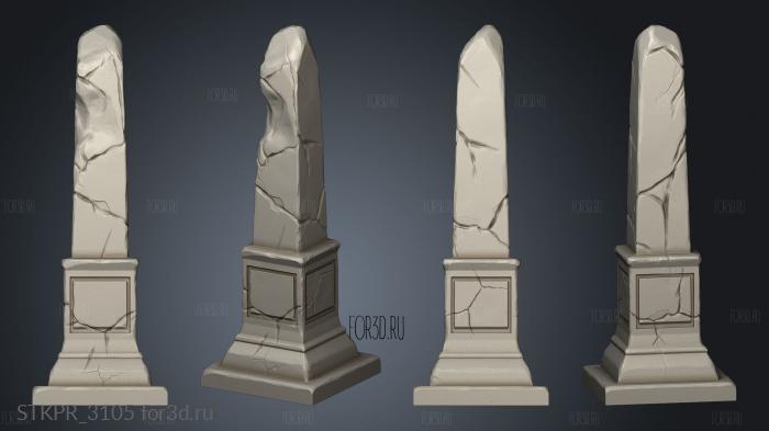 Egyptian Columns Obelisk Column 3d stl for CNC