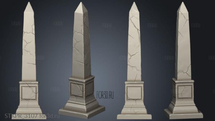 Egyptian Columns Obelisk Column 3d stl for CNC