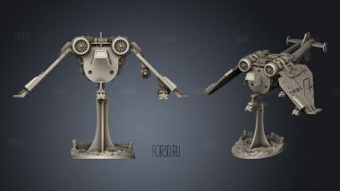 Altivon Core and Battalion hurricane gunship stl model for CNC