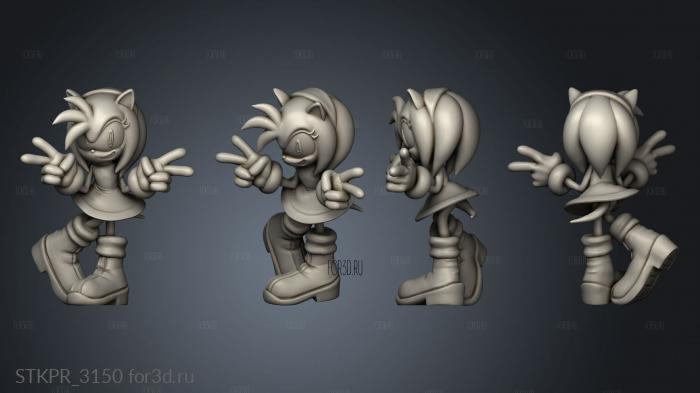 Amy Rose Sonic The Hedgehog 3d stl for CNC