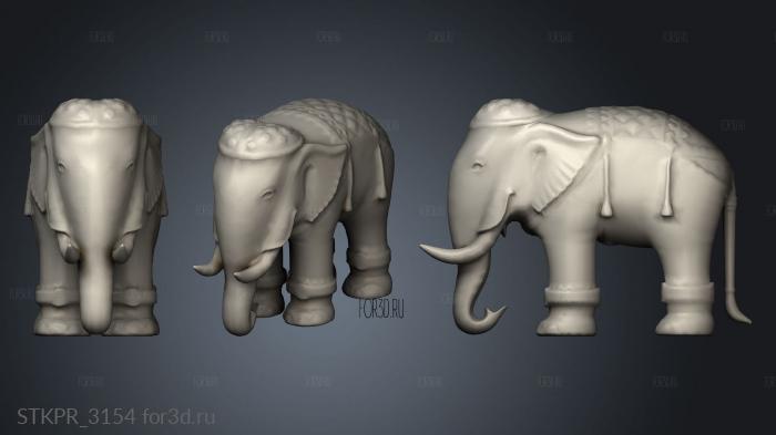 Ancient Elephant Statue 3d stl for CNC