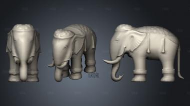 Ancient Elephant Statue stl model for CNC