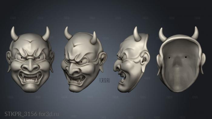 Ancient Japan Theater Mystery Masks 3d stl for CNC