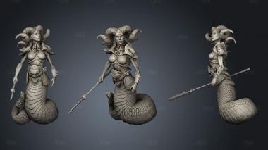 anesh Lamia Snake Princess Thickers stl model for CNC