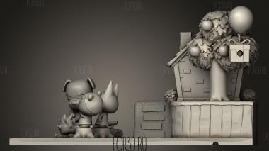 Переход животных по пляжу Диорама 3d stl модель для ЧПУ