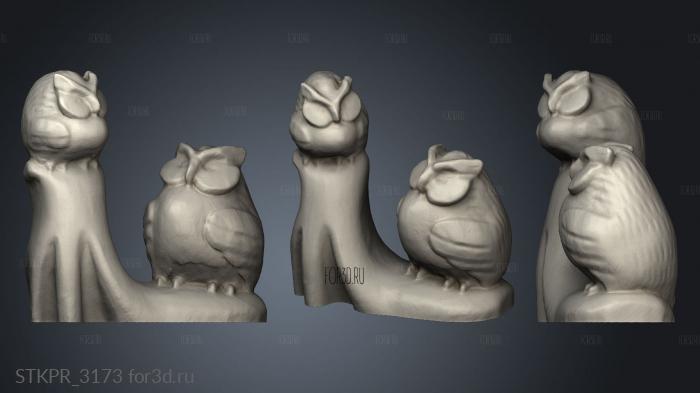 Animal OWL made wood carving 3d stl for CNC