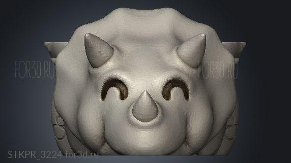 Triceratops 3d stl for CNC