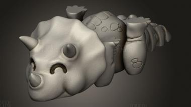 Трицератопс 3d stl модель для ЧПУ