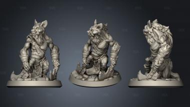 Plains hyena Man easy slip stl model for CNC