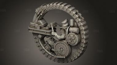 Механические автоматы и Гафферы Дополняют Моноколесо с пилотом 3d stl модель для ЧПУ