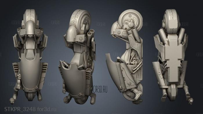 AKIRA BIKE MALE RIDER MODULAR 3d stl for CNC