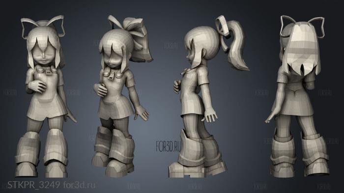 Arknights Sarkaz Mercenary and Azure Lane Laffey Roll Rigged 3d stl for CNC