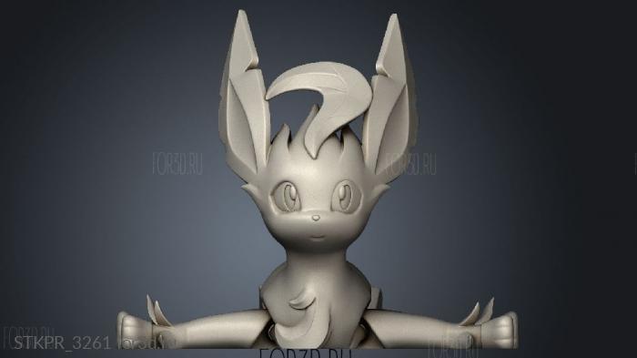 Eeveelution Leafeon 3d stl for CNC