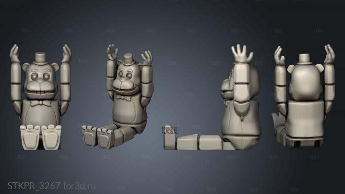 Flexi Freddy Fazbear in Place 3d stl for CNC