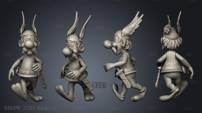 Asterix Obelix Diorama 3d stl for CNC