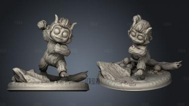 BABY YETI THROWING stl model for CNC