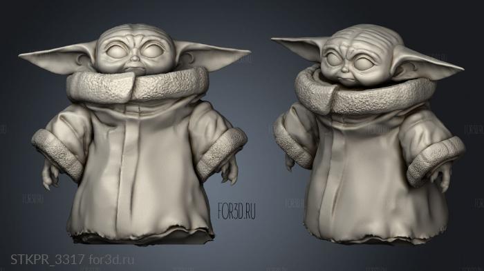 baby yoda compressed 3d stl for CNC