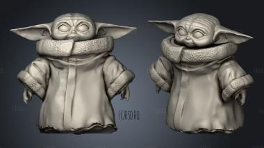 baby yoda compressed stl model for CNC