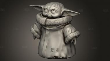 Малыш йода сжался 3d stl модель для ЧПУ