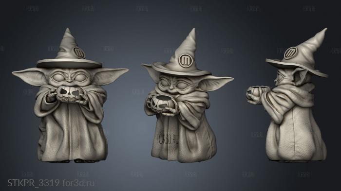 Baby Yoda Halloween 3d stl for CNC