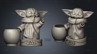 baby yoda macetero impresiones stl model for CNC