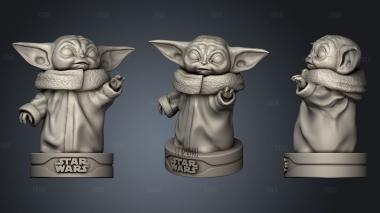 Baby Yoda Tier Character simple Compl Char stl model for CNC