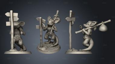 Back Mousefolk Monk RP mouse stl model for CNC