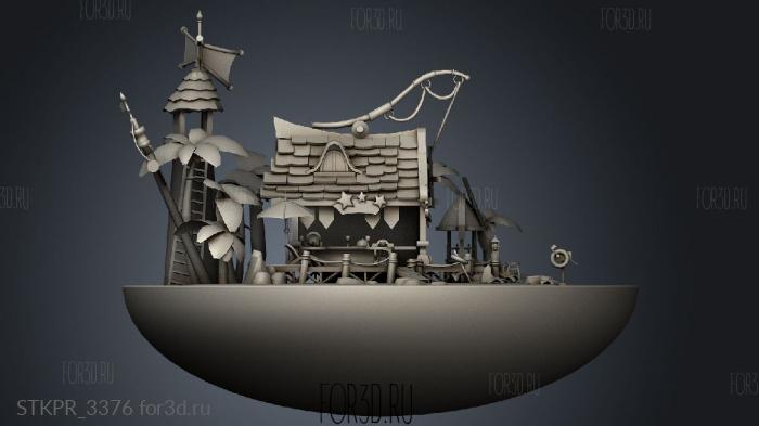 Beach House 3d stl for CNC