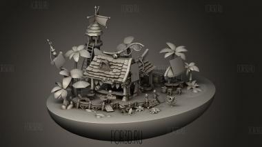 Пляжный Домик 3d stl модель для ЧПУ