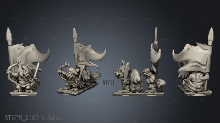 Beastfolk Clan Bow Banner and champion Strip 3d stl for CNC