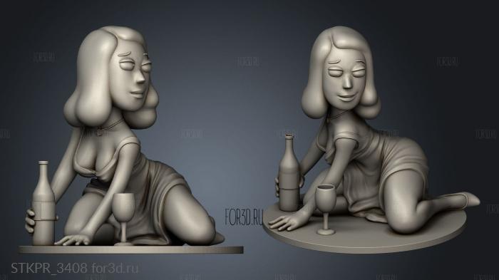 Beth Rick and Morty 3d stl for CNC