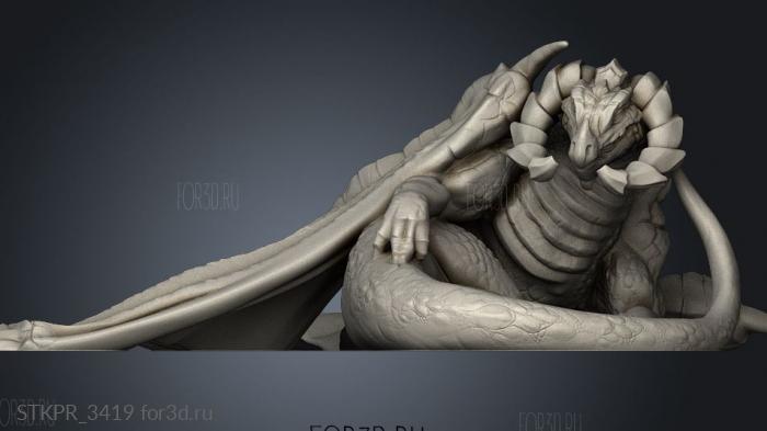 Big Dragon black 3d stl for CNC