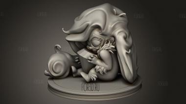 Черная Кошка Чиби 3d stl модель для ЧПУ