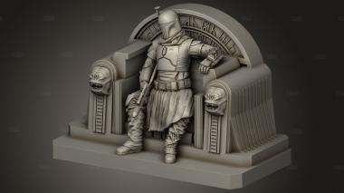 Трон-Фигурка Бобы Фетта 3d stl модель для ЧПУ