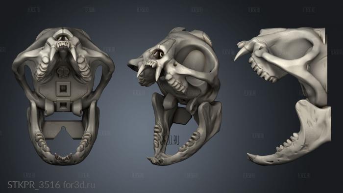 Bones Master Kitbash Cat Skull Back 3d stl for CNC