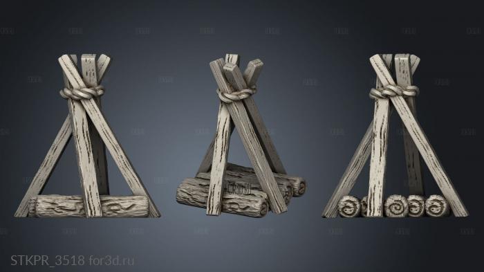 Bonfires and Firewood Bonfire 3d stl for CNC