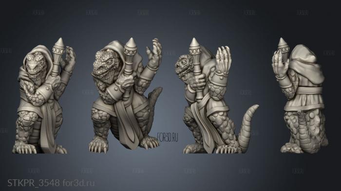 Lizardman mage 3d stl for CNC